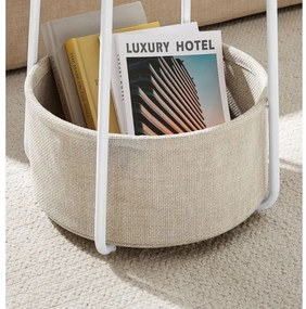 Tavolino laterale NOIRA bianco/marrone chiaro