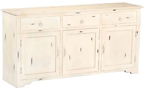 Credenza bianca 160x40x80 cm legno massello di mango