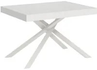 Tavolo allungabile 80x120/204 cm Karida bianco frassino gambe bianche