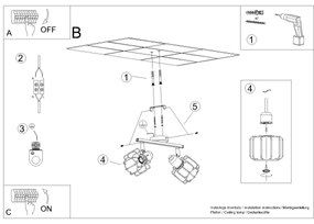 Sollux SL.1115 - Faretto BELUCI 2xE14/40W/230V nero