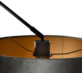 Lampada a sospensione nera con paralume in velluto verde 35cm - Blitz