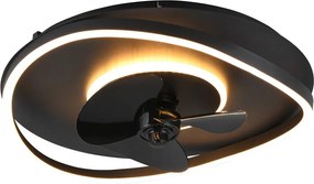 Plafoniera LED nera opaca Sortland – Trio