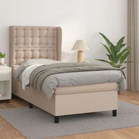 Giroletto A Molle Con Materasso Cappuccino 90x200 Cm Similpelle /