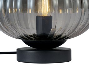 Lampada da tavolo di design nera con vetro fumé - Mochi