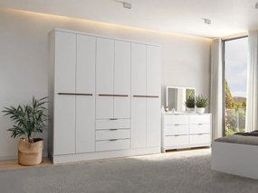 Armadio 6 ante e 3 cassetti L180 cm Bianco  - PEROLI