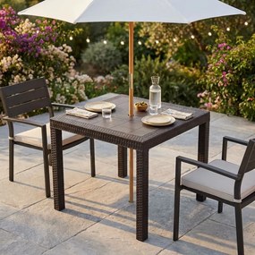 CALIGOLA - tavolo da giardino in wicker quadrato