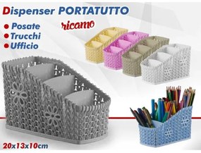 Trade Shop - Dispenser Portatutto Organizer Ricamo Milleusi Posate Trucchi Ufficio Colorato