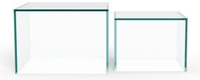 Set di tavolini da salotto in vetro 2 pz 50x50 cm Dice – Actona
