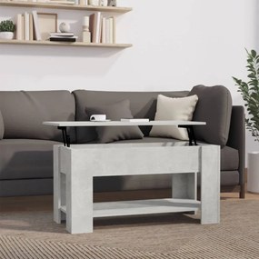 Tavolino salotto grigio cemento 101x49x52 cm legno multistrato