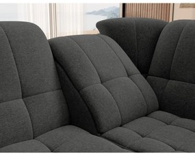 Divano angolare grigio scuro allungabile/con contenitore (con penisola a destra/a L) Sado – ELTAP