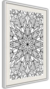 Poster  Colourless Mandala  Cornice Quadri Cornice d'oro, Larghezza x Altezza Home decor 20x30