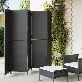 Divisorio Per Ambienti A 5 Pannelli Nero İn Polyrattan /