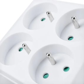 Solight P108 - Presa multipla 4x 10A bianca