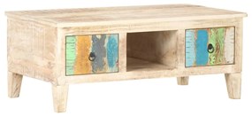 Tavolino Da Salotto 100x55x40 Cm İn Legno Di Acacia Grezzo /