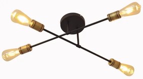 Lampadario a plafone CAMBRIDGE 4xE27/20W/230V nero/oro