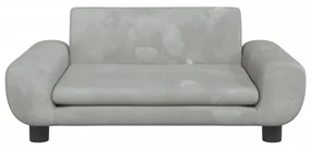 Divano per bambini grigio chiaro 70x45x33 cm in velluto