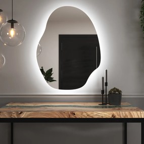 Specchio organico LED con illuminazione A37 45x60