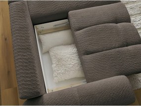 Divano angolare marrone allungabile/con contenitore (con penisola a destra/con chaise lounge) con rivestimento in bouclé Roxelane – Bobochic Paris