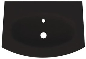 Lavabo a incasso semicerchio Vague H 1.5 cm in vetro nero