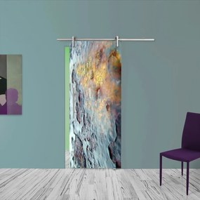 Porta scorrevole Ossido in alluminio multicolore, L 88 x H 215 cm, con binario Ermes Destra
