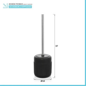 Scopino bagno da appoggio nero in ceramica Cup