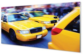 Quadro acrilico Città del taxi gialla 100x50 cm