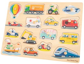 Puzzle in legno - Mezzi di trasporto - 16 pezzi