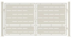 Cancello con serratura manuale Privacy in ferro, apertura centrale, L 358.5 x H 180 cm, di colore bianco