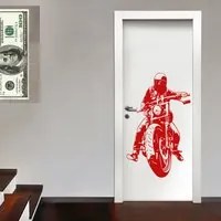 BIKER - Adesivo murale wall sticker in vinile 55x90 cm Colore: Rosso