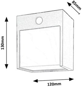 Rabalux 7479-LED Applique da esterno con sensore BALIMO LED/12W/230V IP44