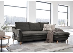 Divano letto angolare grigio scuro (angolo destro) Charming Charlie - Miuform