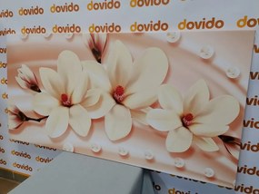Quadro su tela – Magnolia di lusso con perle