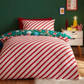 Set copripiumino e federa verde per letto matrimoniale 200x200 cm Christmas Icons – Catherine Lansfield
