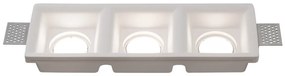 Portafaretto 3xGU10 o MR16 in Gesso Pitturabile Rettangolare 280x100mm