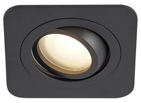 Set di 6 faretti da incasso neri arrotondati GU10 50mm orientabili e inclinabili IP44 - Alberto