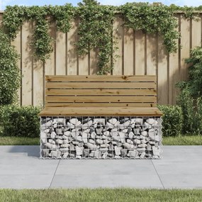 Panca da Giardino Design Gabbione 103x70x65 cm Pino Impregnato