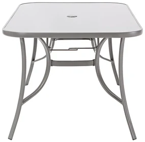 Tavolo da pranzo per giardino Alma Fix in acciaio con piano in vetro traslucido per 6 persone 90x150cm