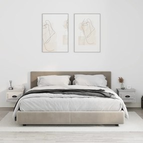 Comodini A Parete 2 Pz Grigio Sonoma 41,5x36x28 Cm /