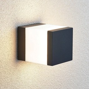 Lindby Applique LED esterni Litas, angolare, grigio scuro