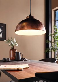Lampadario Industriale Truro2 marrone paralume marrone E27 Ø37cm EGLO
