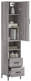 Credenza grigio sonoma 34,5x34x180 cm in legno multistrato