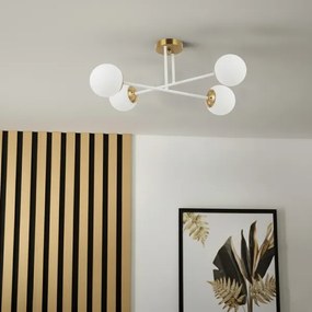 Brilagi - Plafoniera da soffitto MALIVA 4xE14/15W/230V oro/bianco