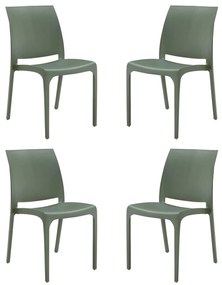 VOLGA - sedia da giardino in plastica set da 4