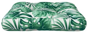 Cuscino per Pallet con Motivo a Foglie 60x61,5x10 cm in Tessuto