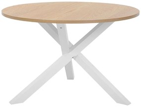 Tavolo da pranzo legno chiaro/bianco ⌀ 120 cm JACKSONVILLE Beliani