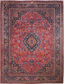Mashad Tappeto 300 x 380 Rosso (Iran) Annodato A Mano