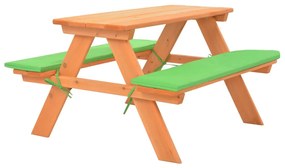 Tavolo E Panche Da Picnic 89x79x50 Cm Legno Massello Di Abete /