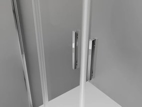 Mexen Exo-S Duo cabina doccia semicircolare asimmetrica scorrevole 90 x 80 cm, trasparente, cromo - 8132-090-080-01-00