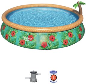 Piscina Gonfiabile Fast Set Bestway Paradise Palms 457x84 cm con Pompa Filtro a Cartuccia 2.006 l/h