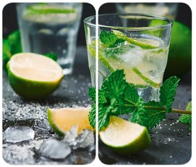 Set di 2 cappe da cucina in vetro con, 52 x 30 cm Mojito - Wenko